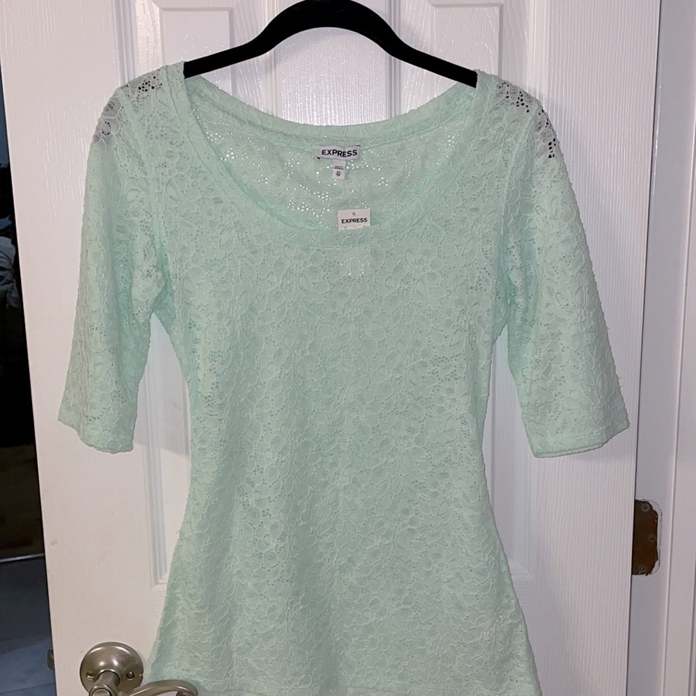 Lace mint green feminine top wedding shower